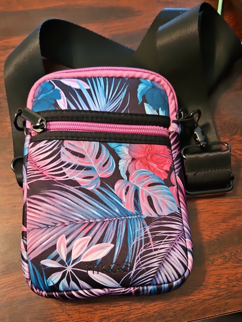 Floral Print Pink Crossbody Phone Bag
